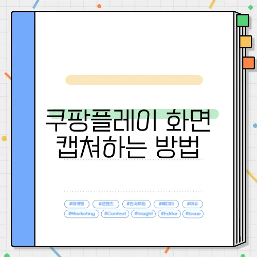 쿠팡플레이 화면 캡쳐하는 방법