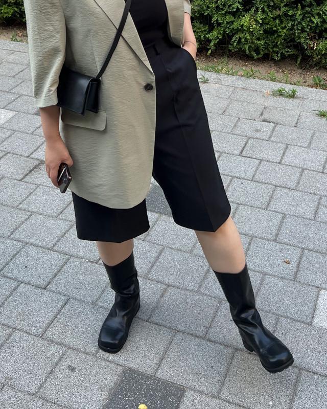 neupp 버뮤다 6부 반바지 ( 밴딩 ) 와이드 5부 슬랙스 팬츠