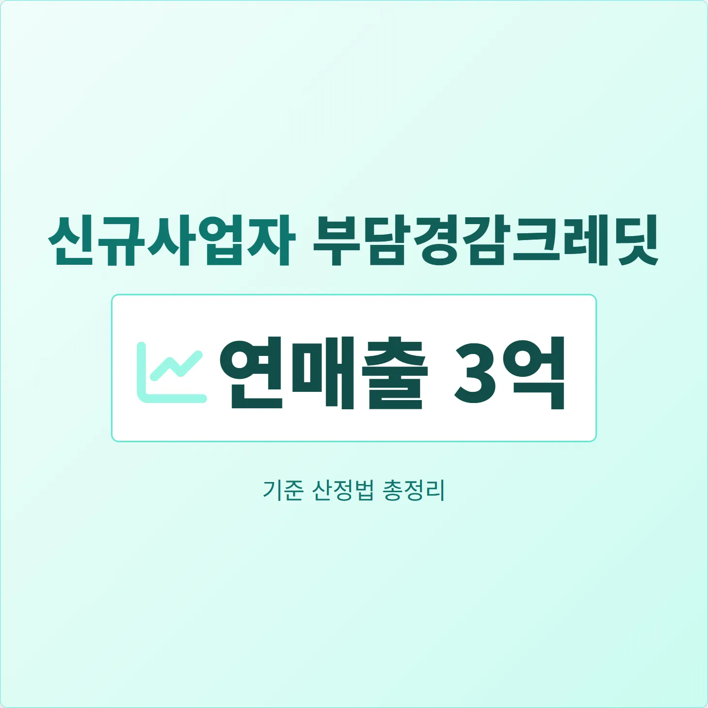 신규사업자 부담경감크레딧 연매출 3억 기준 산정법 총정리