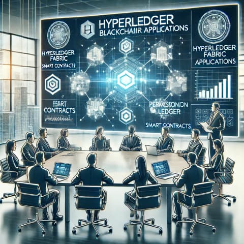 Hyperledger Fabric 관련 기업 회의 장면