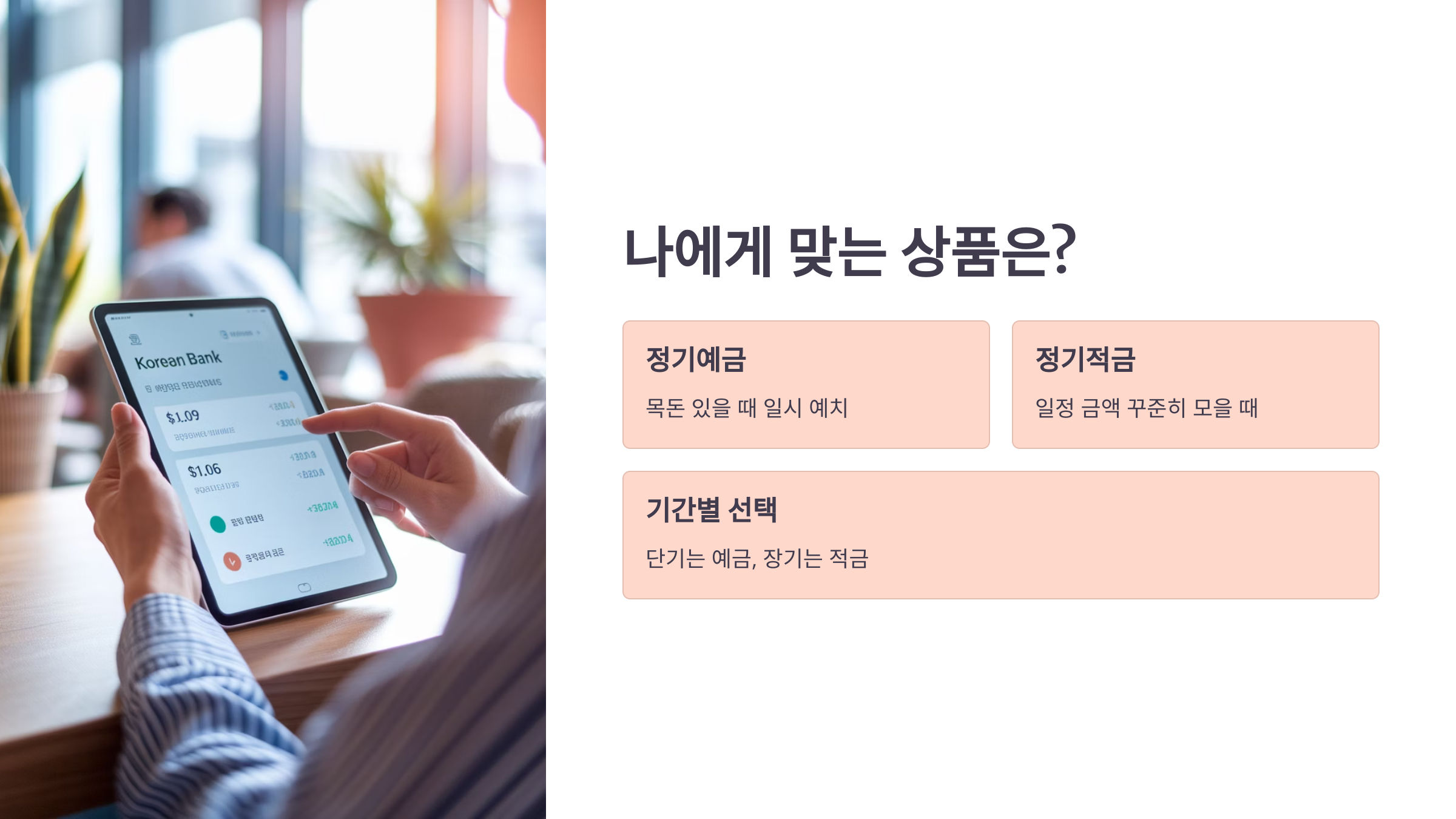 나에게 맞는 상품 찾는 법 안내