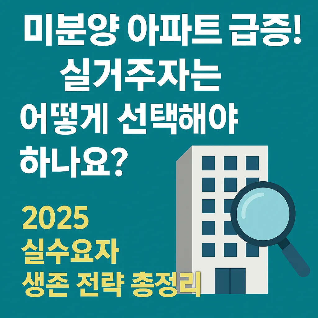 미분양 아파트 급증! 실거주자는 어떻게 선택해야 하나요? – 2025 실수요자 생존 전략 총정리