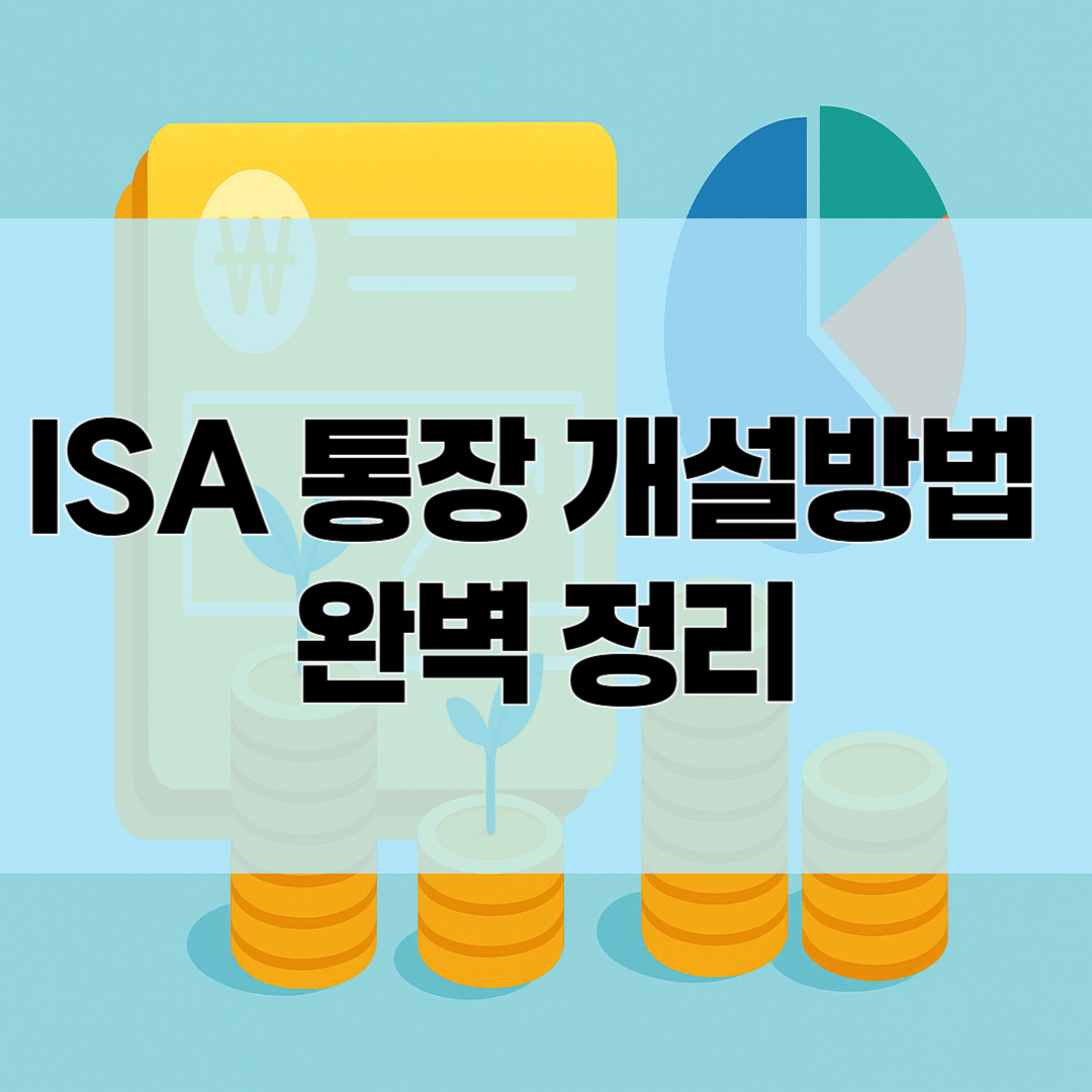 ISA 통장 개설방법 완벽 정리