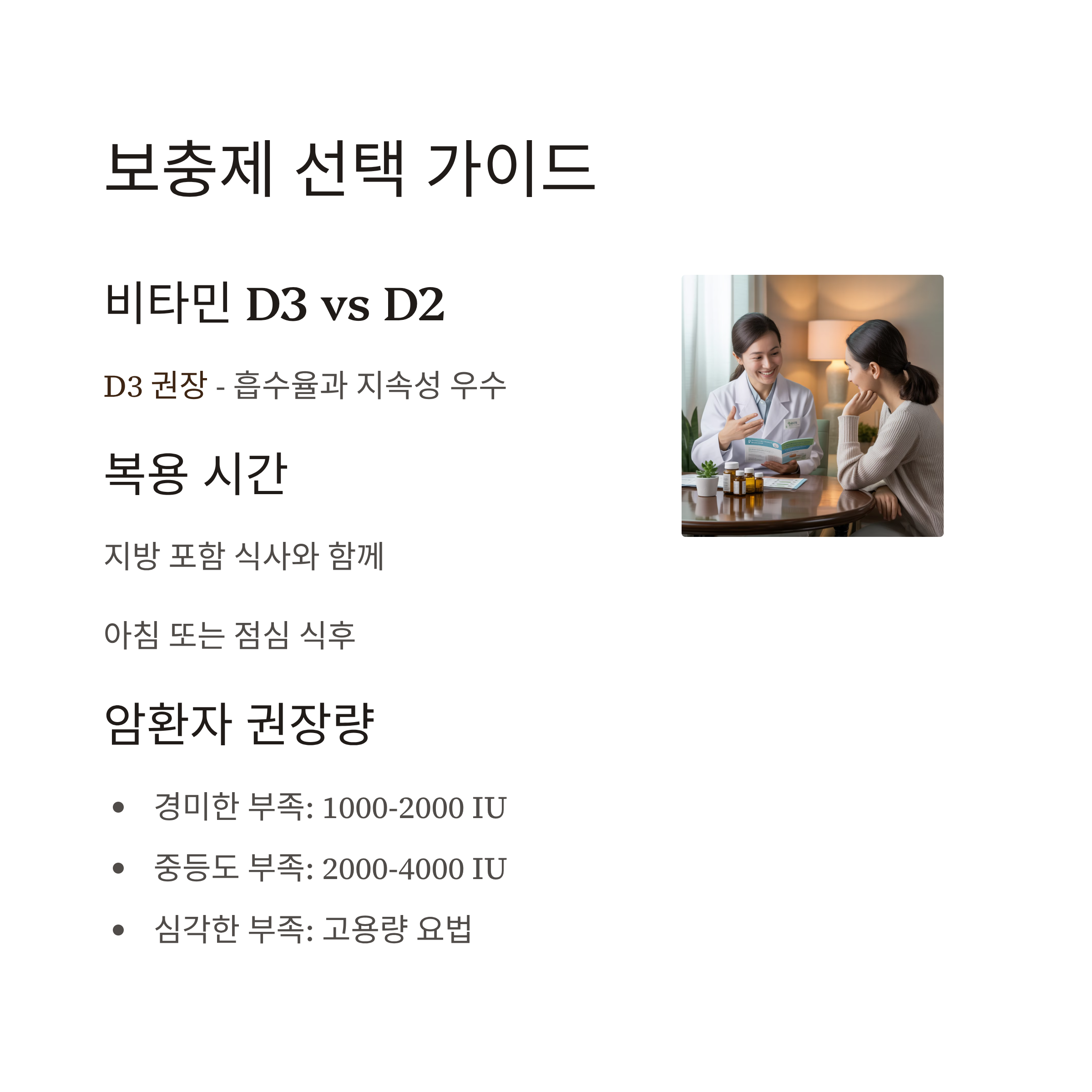 비타민D 보충제 선택 방법