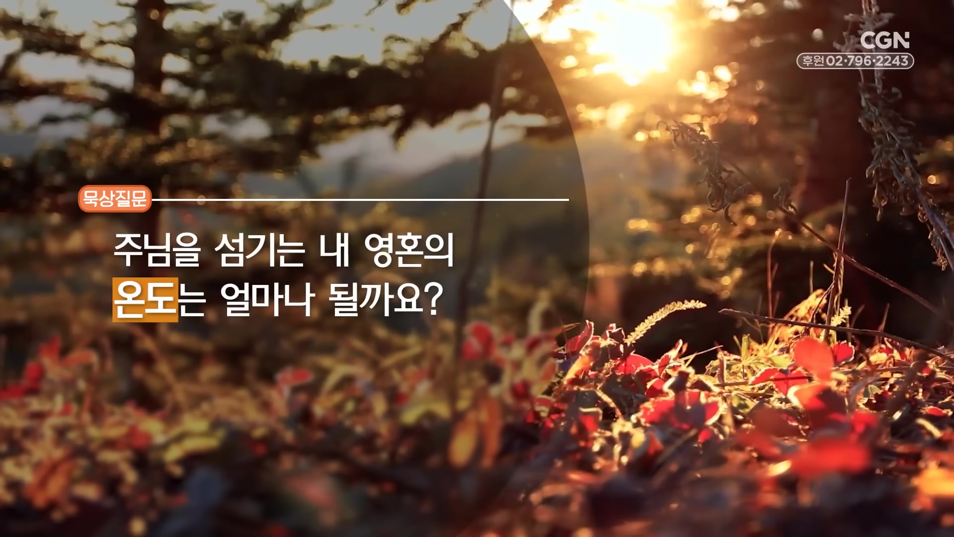 주님을섬기는 내 영혼의 온도는 얼마나 될까요?