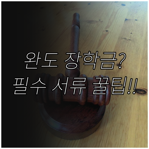 완도군 장보고장학금 2025 신청 자..