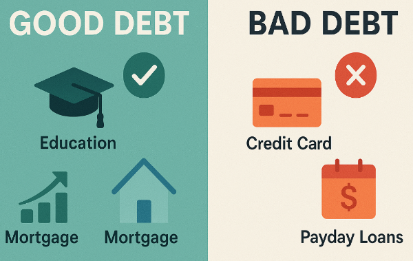 좋은 부채 나쁜 부채 비교 관련 이미지