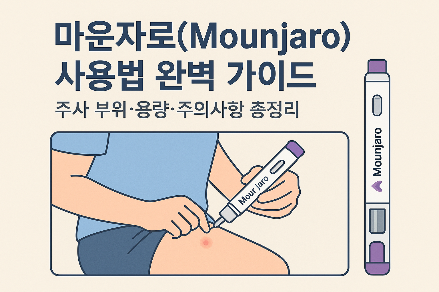 마운자로 사용법을 나타내고있는 인포그래픽 그림