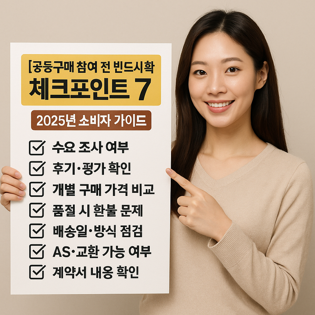 공동구매 참여 전 반드시 확인할 체크포인트 7 ｜ 2025년 소비자 가이드