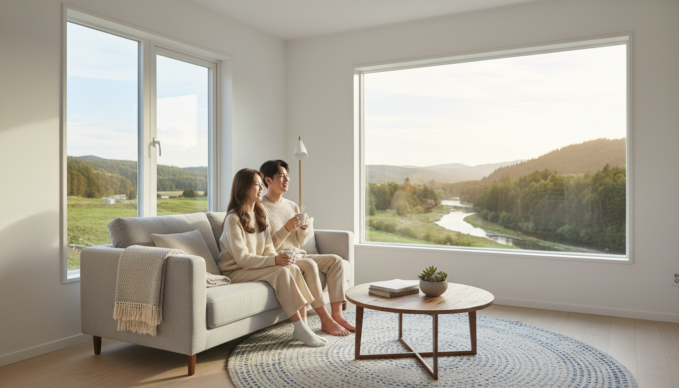 하루 1천원 임대료로 얻은 아늑한 보금자리에서 휴식을 취하는 신혼부부