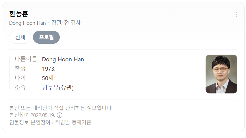 한동훈 관련주