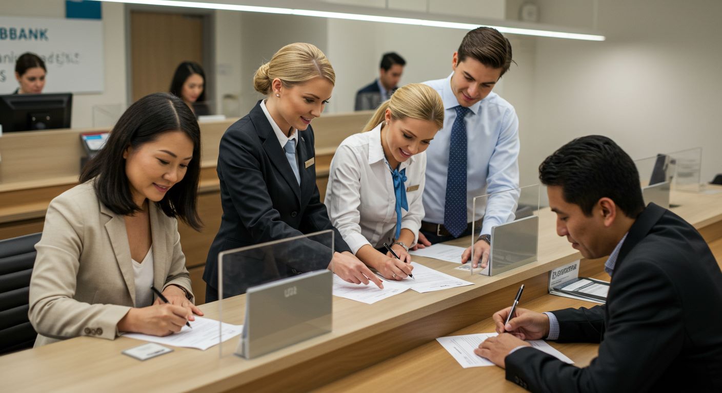 대출 서류 작성하는 모습