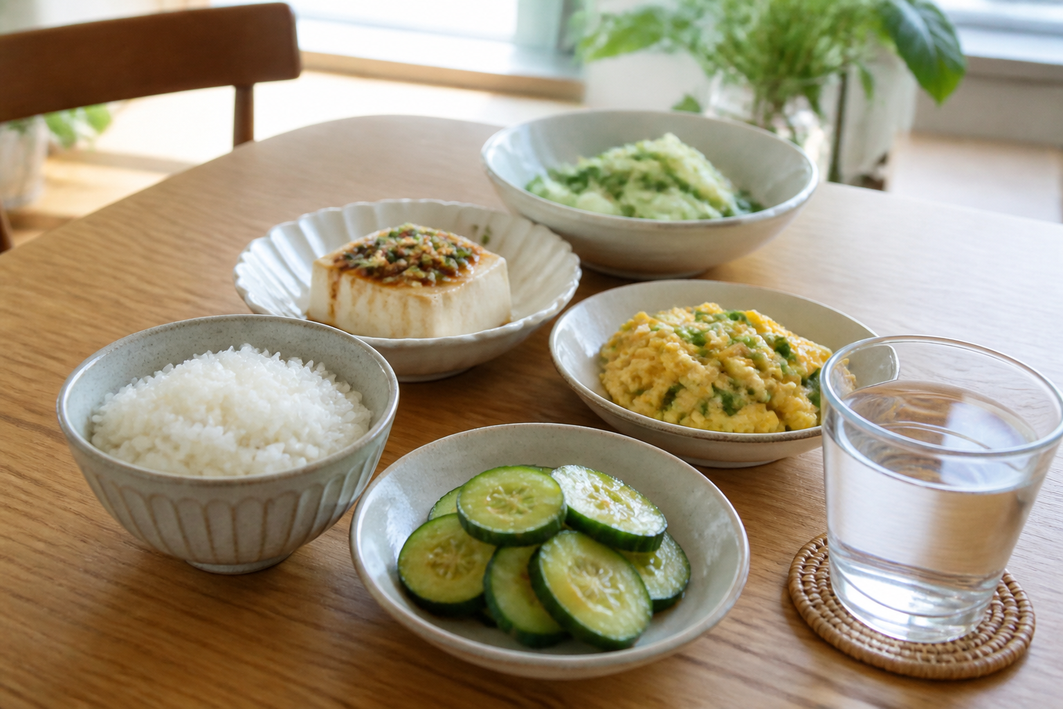 여름 오이와 균형 잡힌 식사