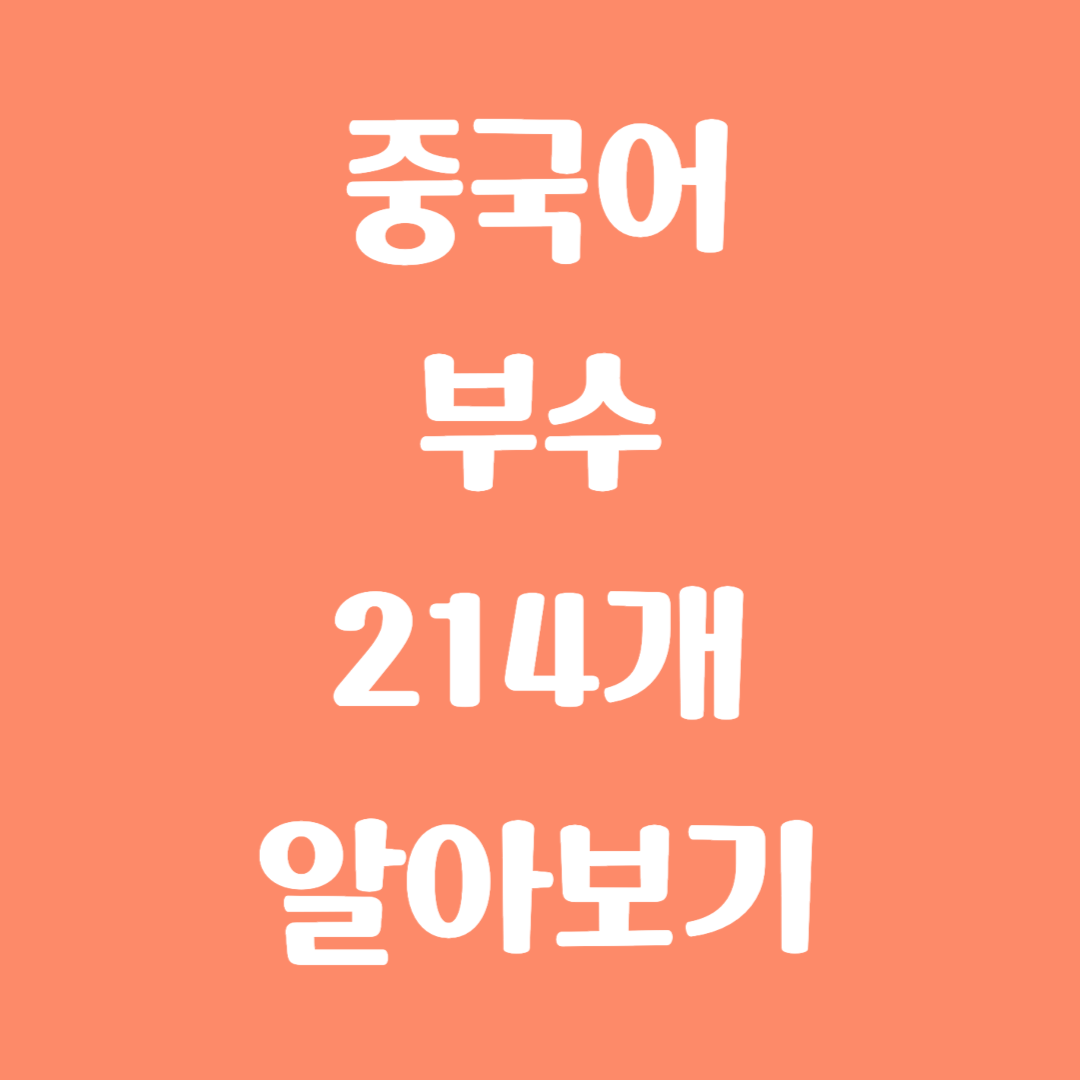 중국어 부수 214개 알아보기