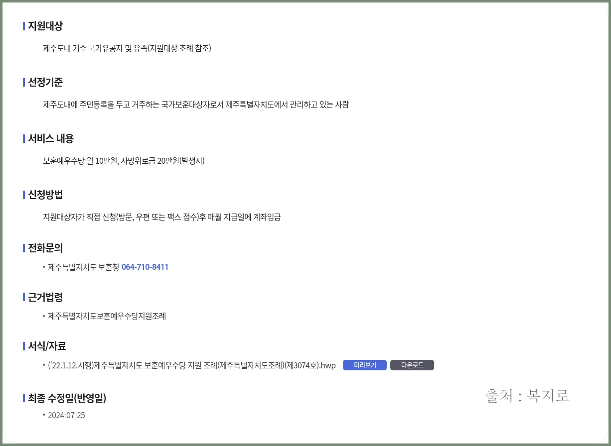 국가유공자 지원
