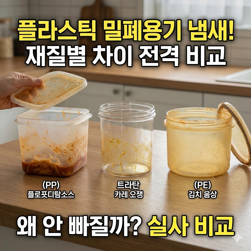 플라스틱 밀폐용기 냄새가 빠지지 않는 재질별 차이