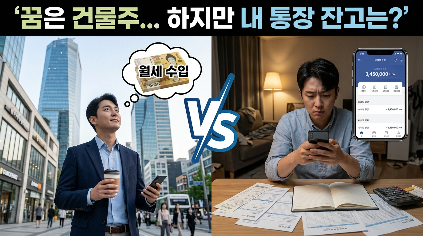건물주가 되는 꿈과 현실의 대비