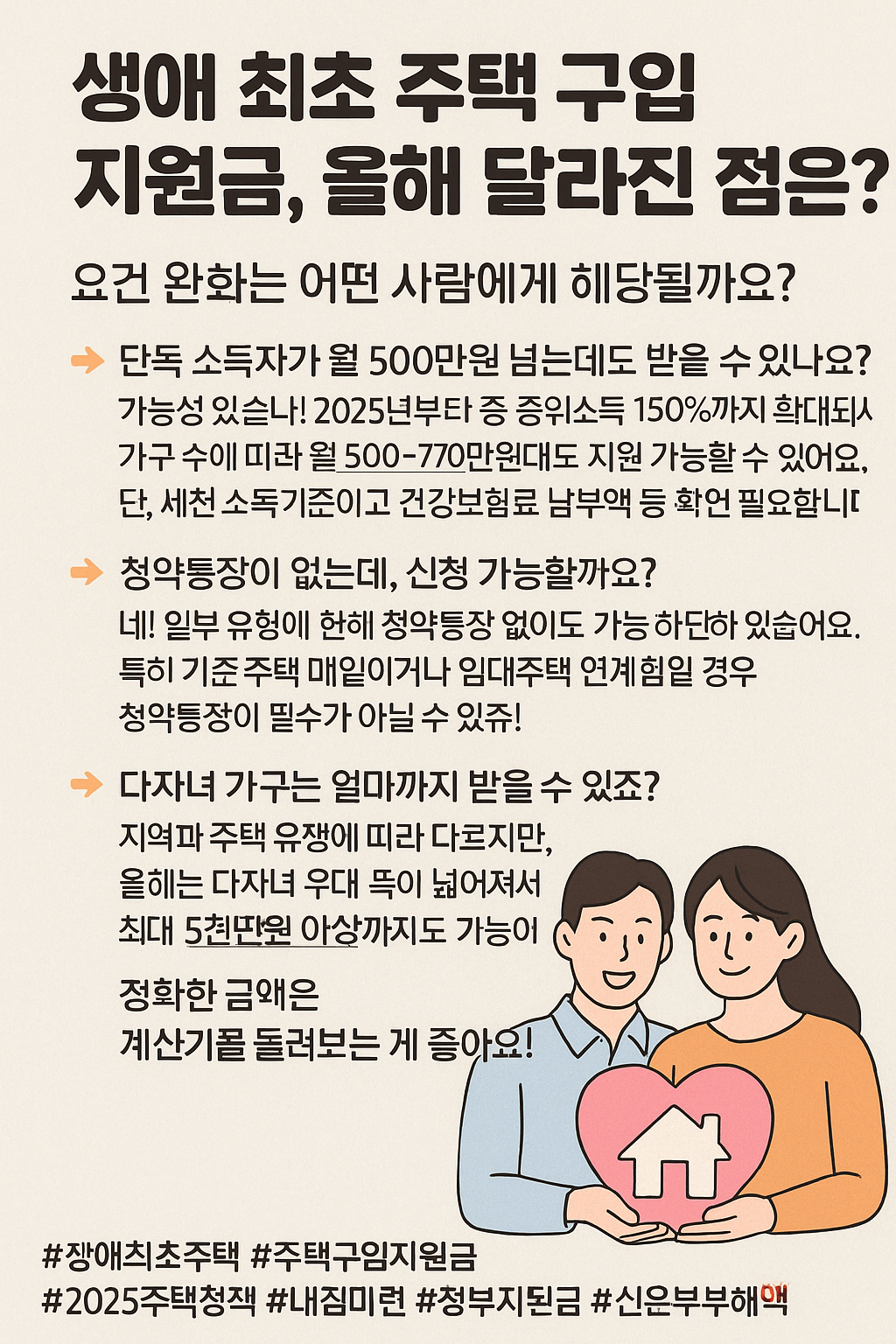 생애 최초 주택 구입 지원금, 2025년엔 뭐가 달라졌을까?