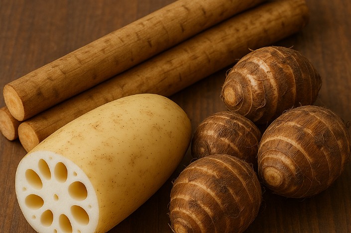 연근 우엉 토란 사진