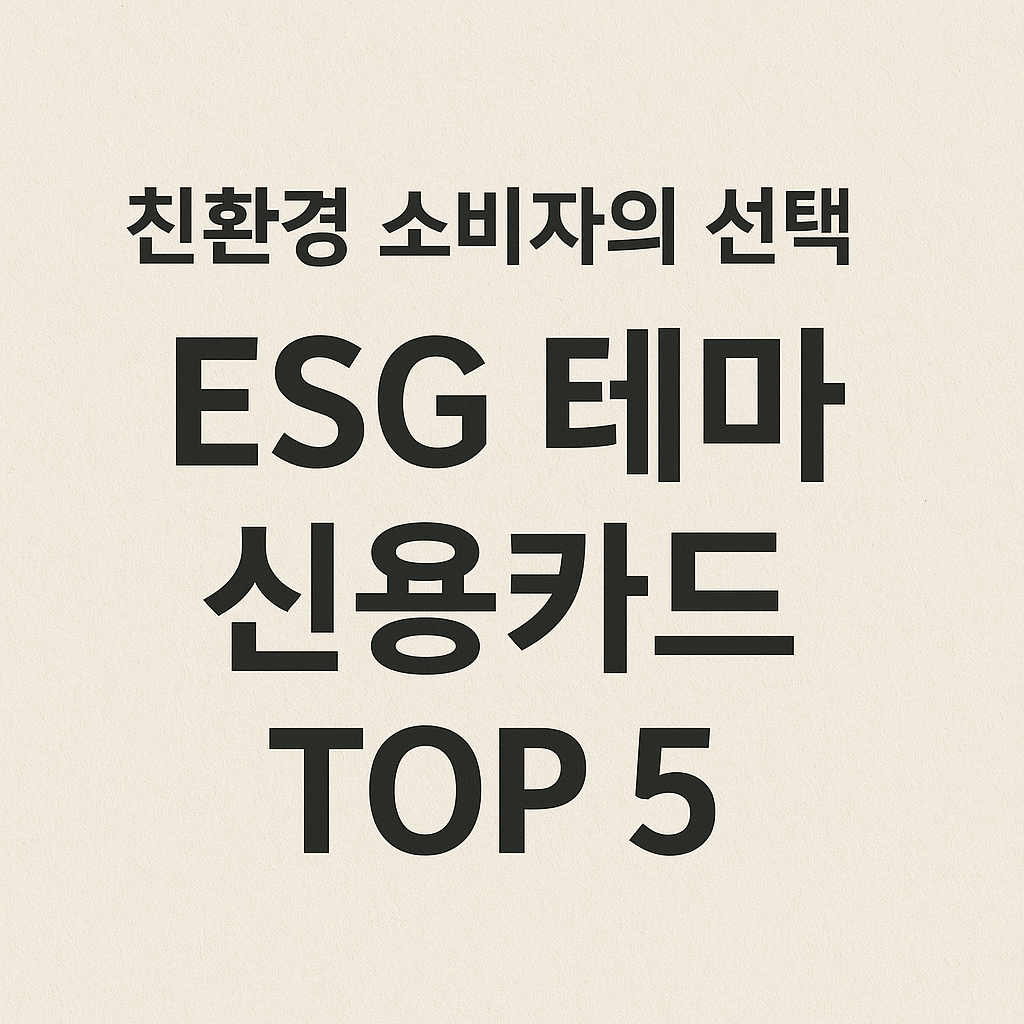 친환경 소비자의 선택, ESG 테마 신용카드 TOP 5 관련 이미지 사진