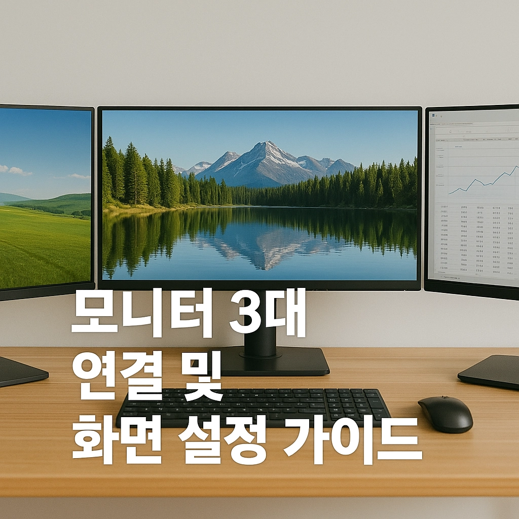모니터 3대 연결 및 화면 설정 가이드