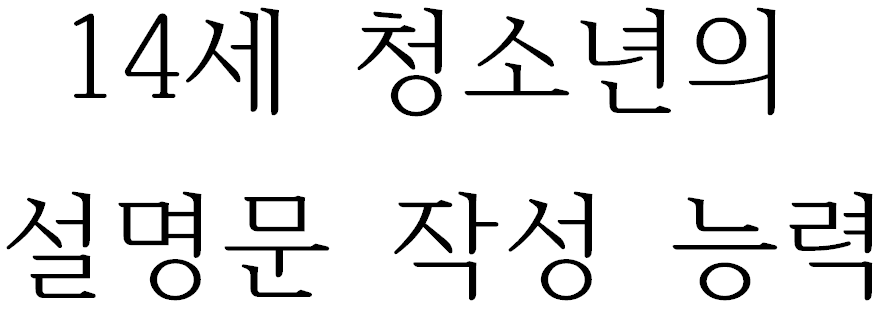 14세 청소년의 설명문 작성 능력
