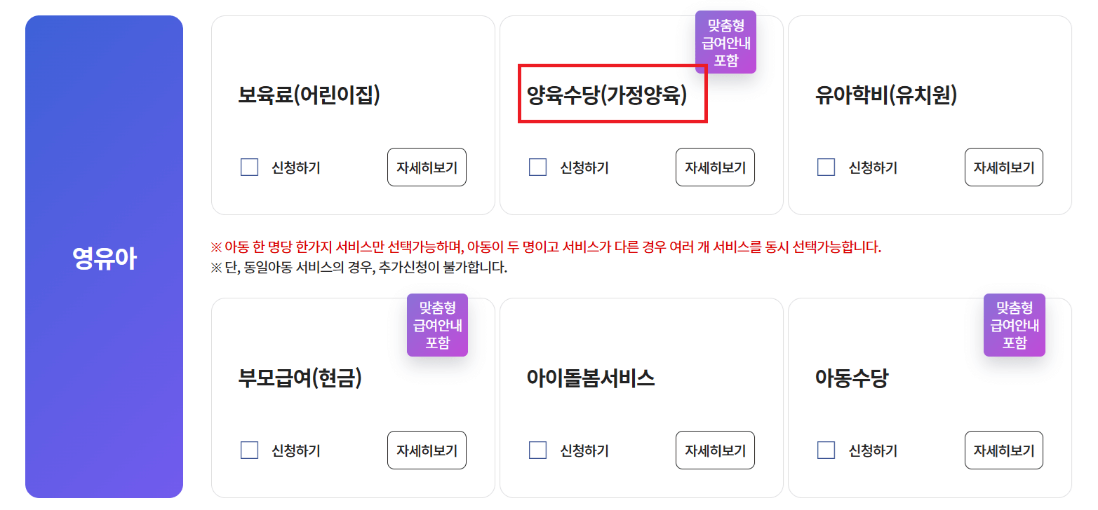 2025가정양육수당