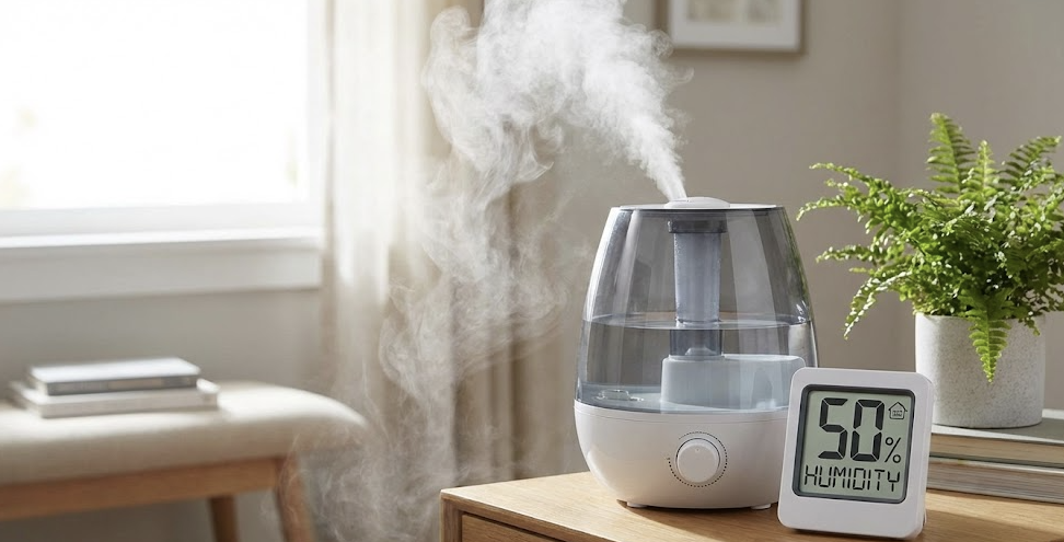 가습기, 습도기 작동 모습