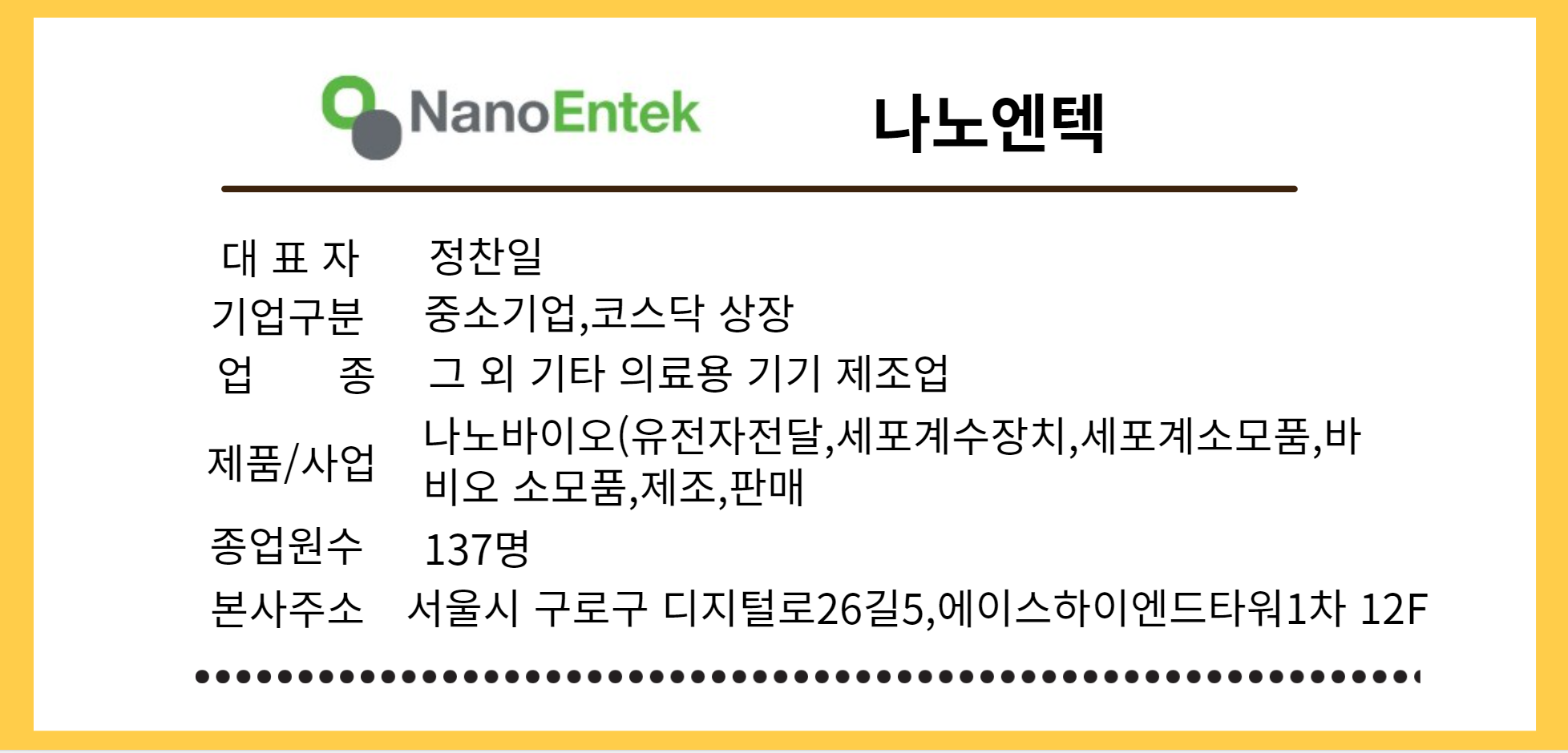 나노엔텍-기업개요