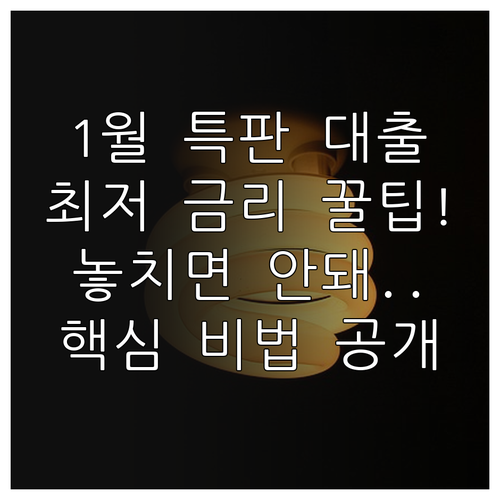 하나은행 1월 대출 특판 최저 금리 ..