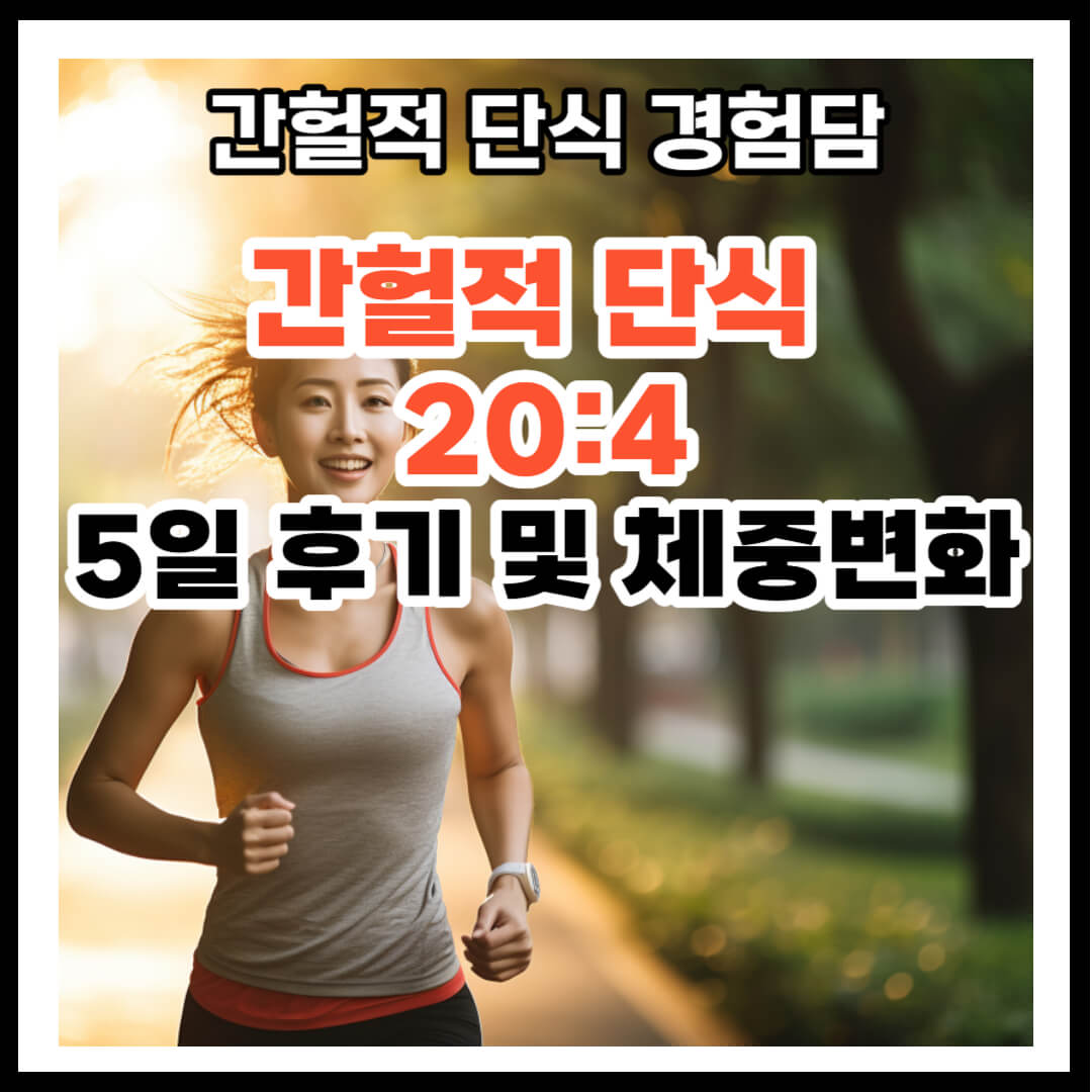 간헐적 단식 20:4 실제 경험담