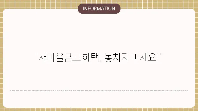새마을금고 MG더뱅킹정기예금 우대이율 혜택 총정리