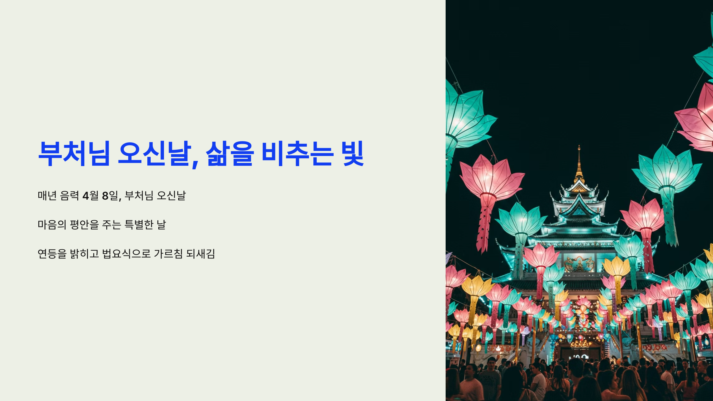 부처님 오신날, 삶을 비추는 빛