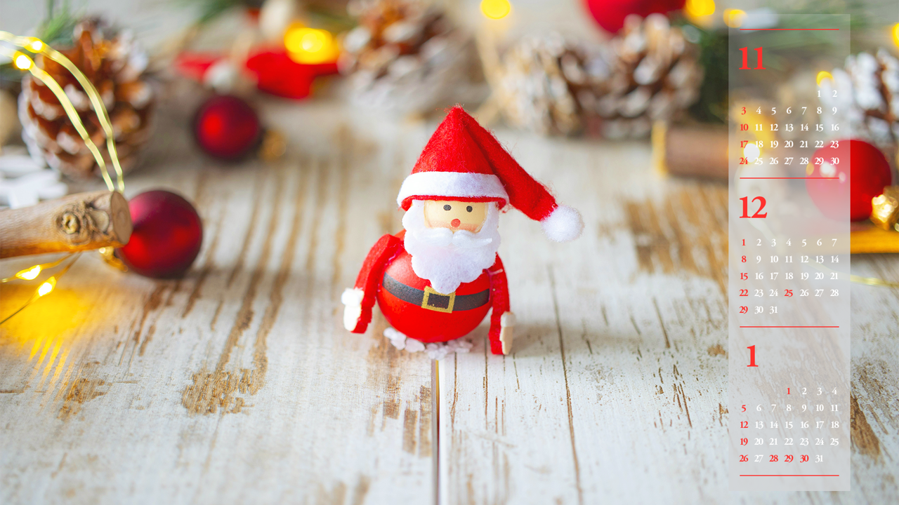 01 산타클로스 장식 B - 2024년12월 노트북배경화면