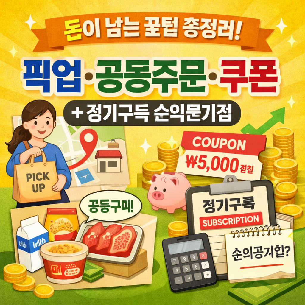 픽업/공동주문/쿠폰 사용법/정기구독 손익분기점 정리