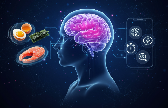 뇌 건강과 인지 향상을 상징하는 브레인 트레이닝 앱 이미지
