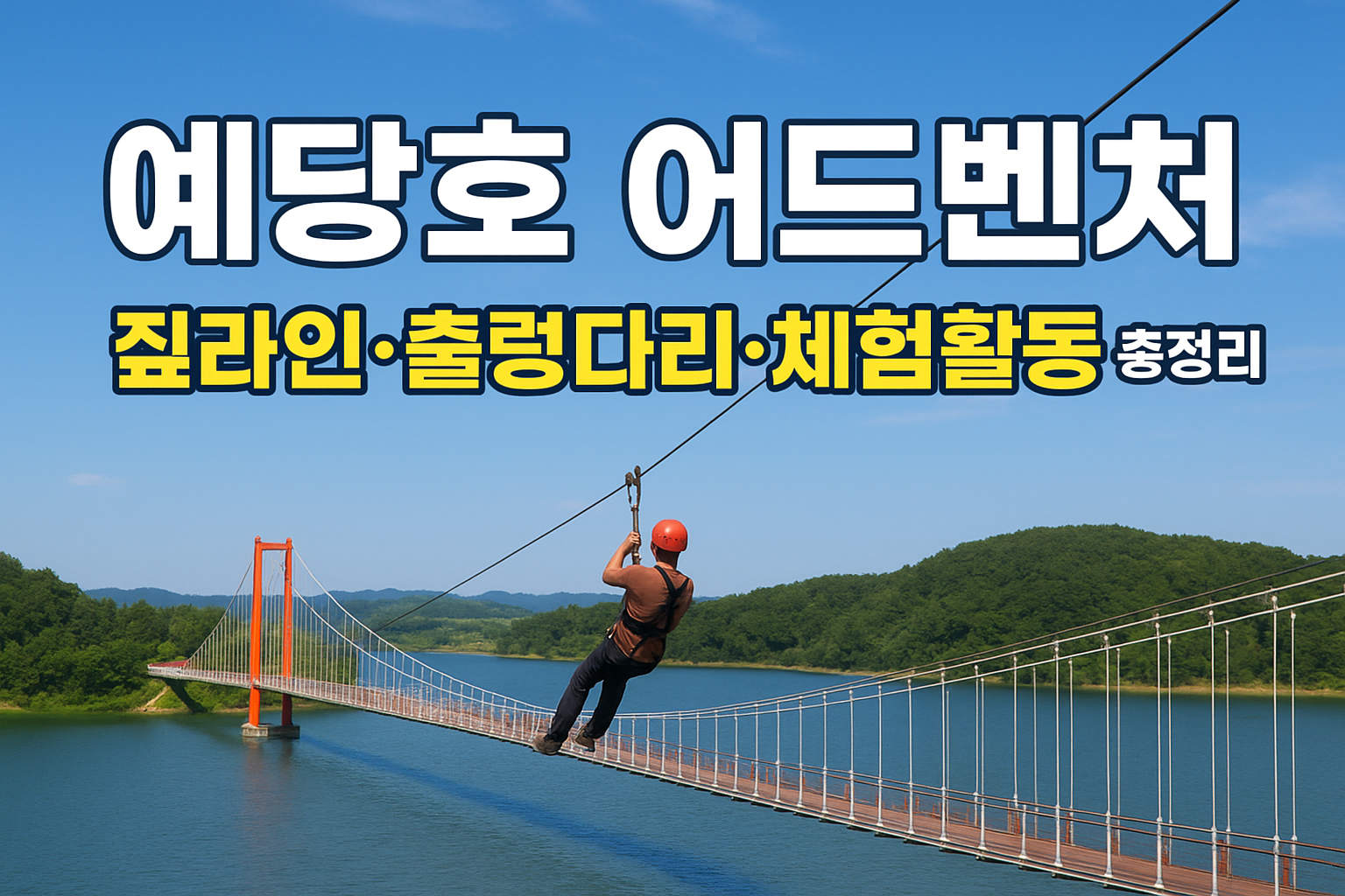 예당호 어드벤처 완벽 가이드 ❘ 짚라인&middot;출렁다리&middot;체험활동 총정리