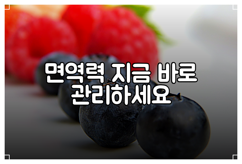 면역력 지금 바로 관리하세요
