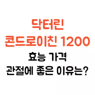 닥터린 콘드로이친 1200 효능 가격, 관절에 좋은 이유는