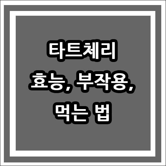 타트체리 효능 썸네일