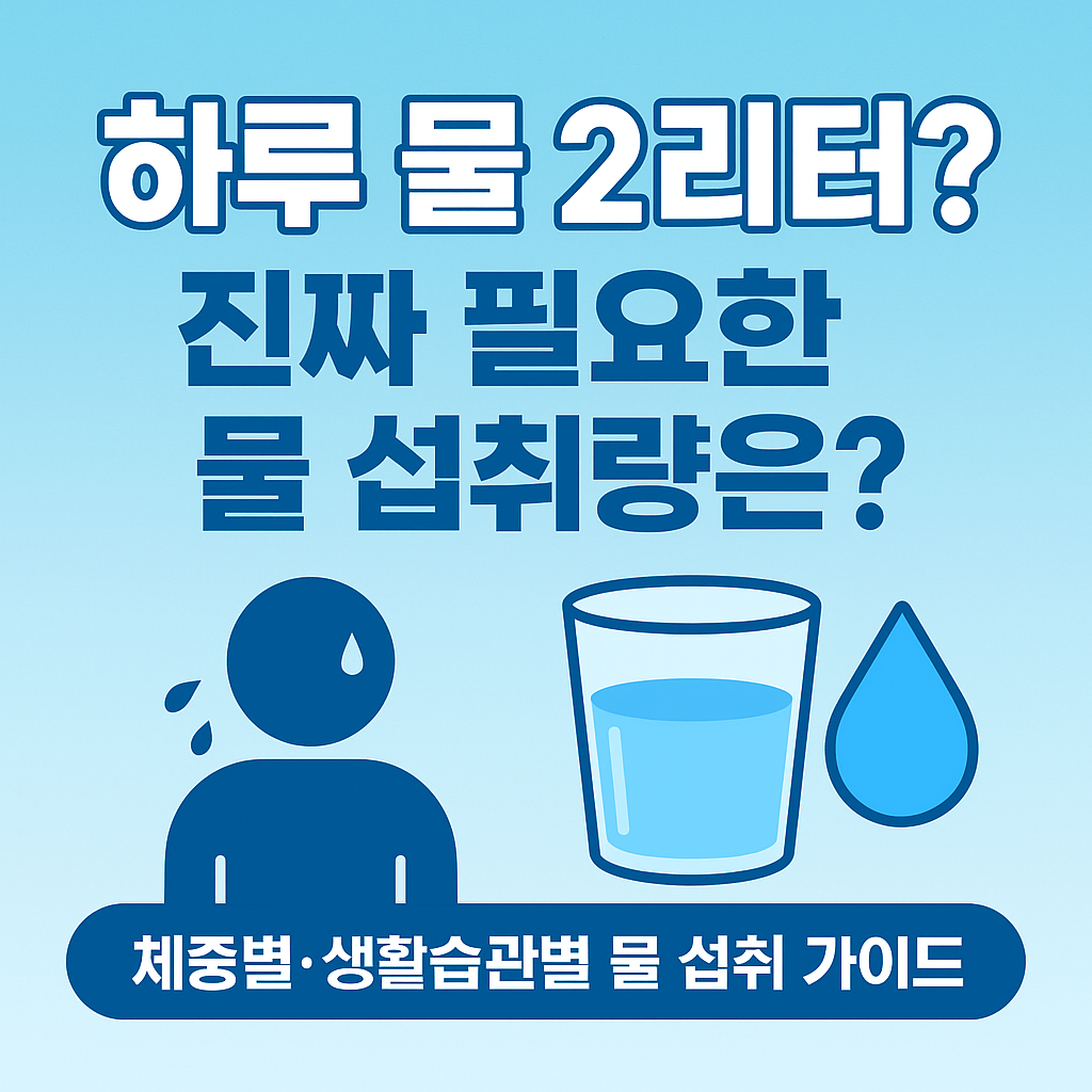 하루 물 2리터? 진짜 필요한 물 섭취량은? - 체중별·생활습관별 수분 섭취 가이드