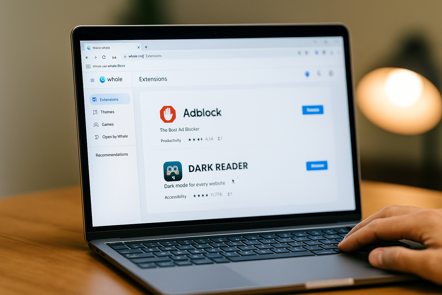 웨일 브라우저 확장앱 상세 정보 화면 실사 이미지