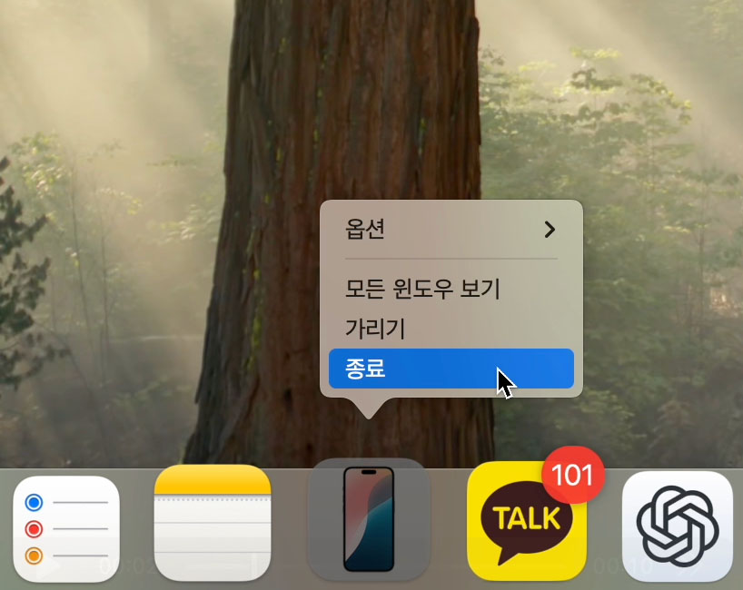 Mac 앱 강제 종료하는 방법