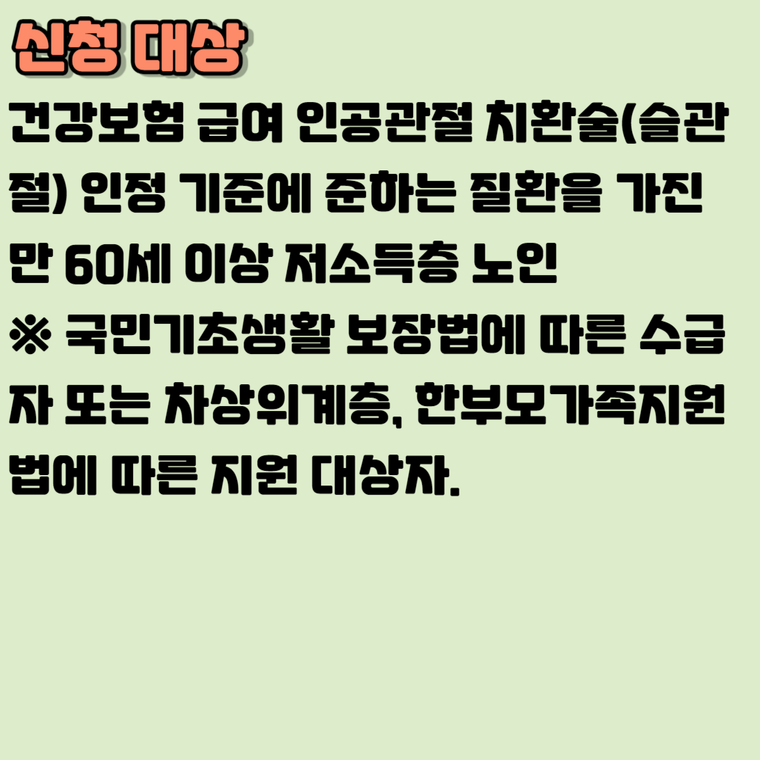 2023 노인 무릎 인공관절 수술 지원