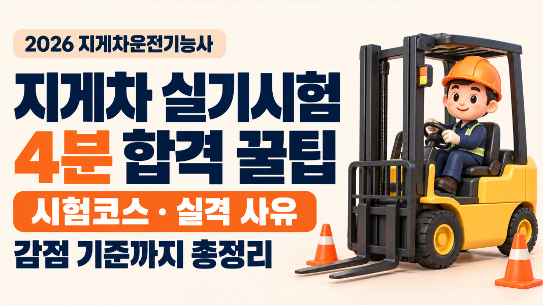 2026 지게차운전기능사 실기시험 총정리｜시험코스&middot;실격 사유 18가지&middot;감점 기준&middot;4분 합격 꿀팁