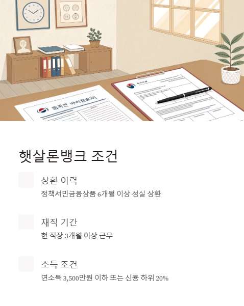햇살론뱅크 조건