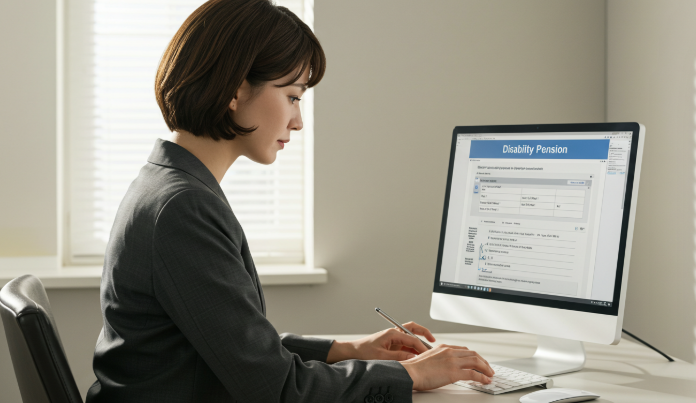 장애인 연금을 신청하는 모습