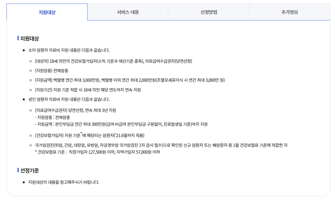 암환자의료비지원신청방법