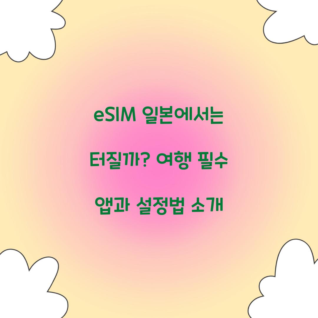 eSIM 일본에서는 터질까