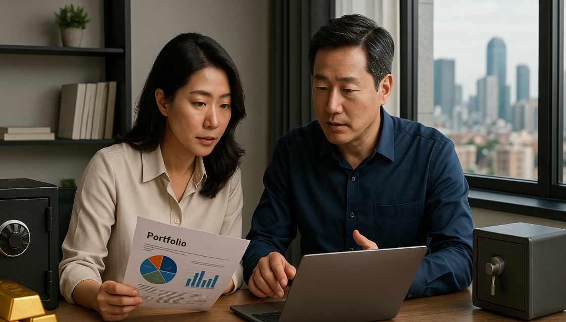 자산 방어 전략 의논하는 부부